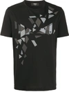 Fendi Geometric Patch T-shirt In Black