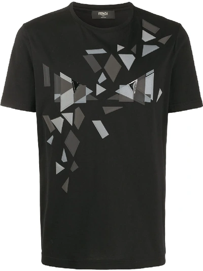 Fendi Geometric Patch T-shirt In Black
