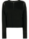 Pinko Sheer Glitter Panel Jumper In Black