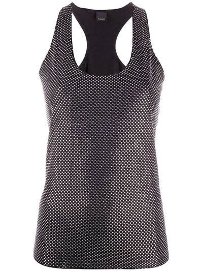 Pinko Crystal-embellished Racerback Vest In Black