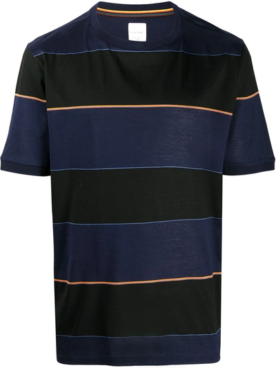 Paul Smith Striped Pattern T-shirt In Blue
