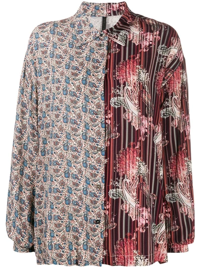 Ben Taverniti Unravel Project Contrast Paisley Print Shirt In Red