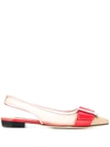 Sergio Rossi Colour-block Ballerina Shoes In Neutrals