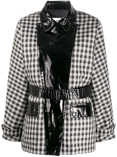 Barbour X Alexa Chung Ivy Pvc-panelled Gingham Coat In Black