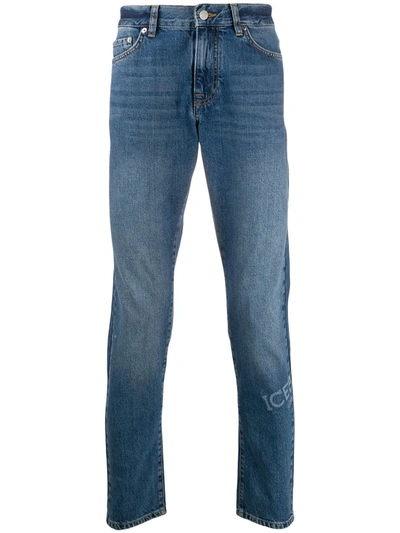 Iceberg Mid Rise Skinny Jeans In Blue