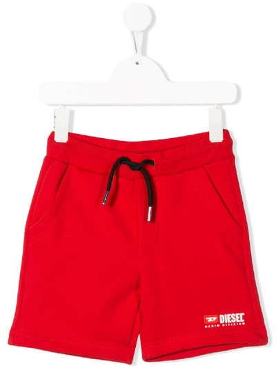 Diesel Teen Drawstring-waist Shorts In Red