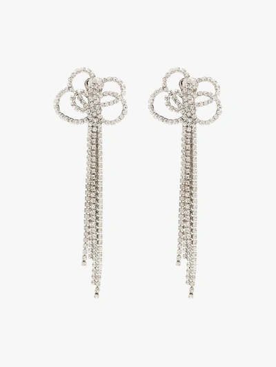 Kenneth Jay Lane Silver-tone Crystal Clip Earrings