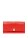 Burberry Monogram Motif Leather Wallet With Detachable Strap In Bright Red