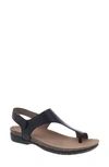 Dansko Reece Sandal In Black Burnished Leather