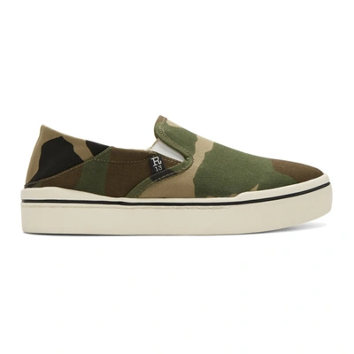 R13 Green Camo Slip-on Sneakers