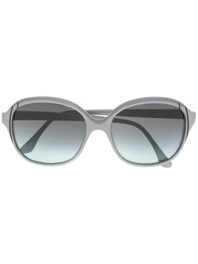 Pre-owned Pierre Cardin 1970's Oversized Gradient Sunglasses In Grey