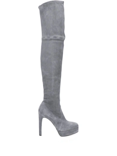 Casadei Over The Knee Boots In Grey