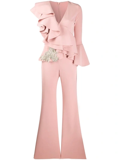 Loulou Ruffled Jumpsuit In Pink