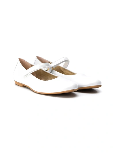 Monnalisa Teen Touch Strap Ballerina Pumps In White