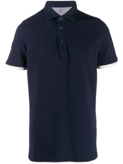 Brunello Cucinelli Classic Short-sleeve Polo Shirt In Blue