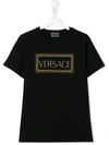 Young Versace Teen Logo T-shirt In Black