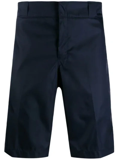 Prada Brand Tag Bermuda Shorts In Blue