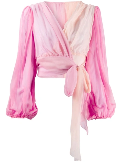 Dolce & Gabbana Draped Wrap Blouse In Pink