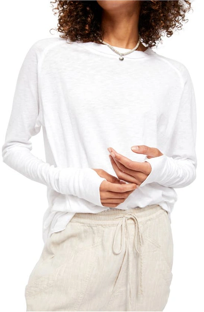 Free People We The Free Arden Extra Long Cotton Top In Optic White