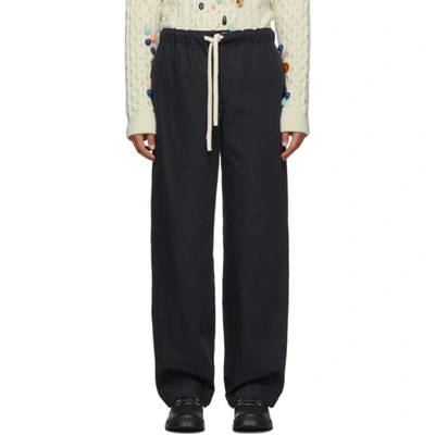 Loewe Oversized Drawstring Wide Track Trousers In Blue