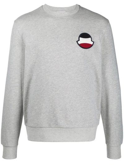 Moncler Maglia Logo-patch Sweatshirt In Grey