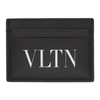 Valentino Garavani Vltn Logo Print Leather Cardholder In Black