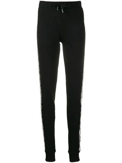Philipp Plein Crystal Embellished Track Trousers In Black