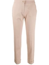 Etro Cropped Cigarette Trousers In Pink