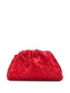 Bottega Veneta The Mini Pouch Intrecciato Bag In Red
