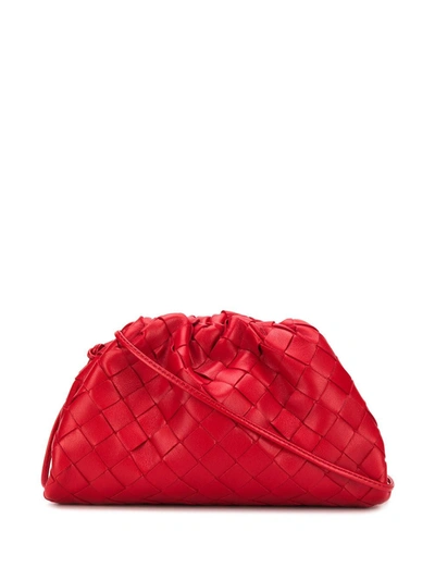 Bottega Veneta The Mini Pouch Intrecciato Bag In Red