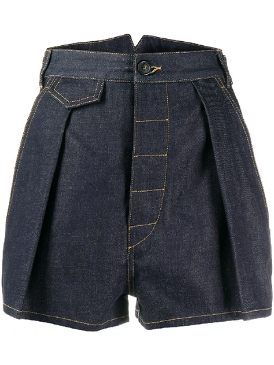 Dsquared2 High Waisted Denim Shorts In Blue