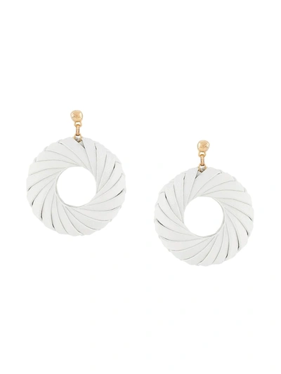 Bottega Veneta Doughnut-shaped Wrapped Earrings In White