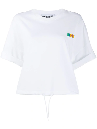 Moschino Logo Plaque T-shirt In White