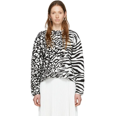 Proenza Schouler White Label Animal Jacquard Cotton Blend Sweater