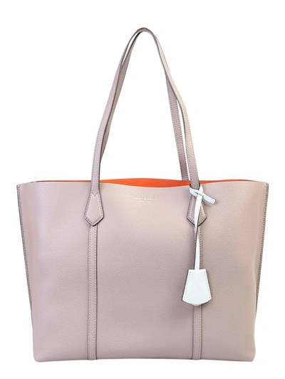 Tory Burch Perry Small Triple-compartment Tote Top Handle Bag In Grey