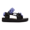 Cecilie Bahnsen X Suicoke Maria Beaded Velcro-strap Sandals In Blue