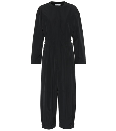 Givenchy Long-sleeve Taffeta Jumpsuit In Black