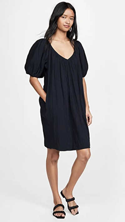 Mara Hoffman Odine Tie-back Cotton Dress In Black