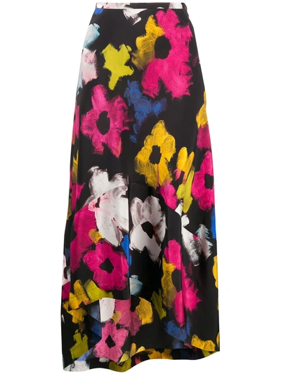 Colville Skirt Flounce Flowers Printing In Multicolor
