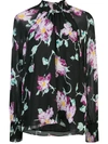 A.l.c Venetia High-neck Floral Top In Black/purple