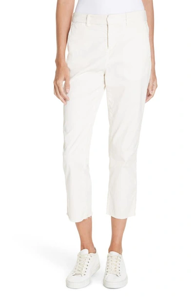 Nili Lotan Casablanca Crop Straight Leg Pants In Eggshell