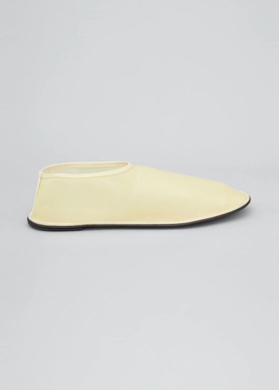 The Row Sheer Sock Nylon Flats In Pale Yellow