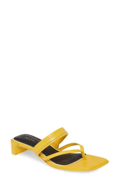 Rag & Bone Colt Mid-heel Square-toe Slide Sandals In Yellow Gold