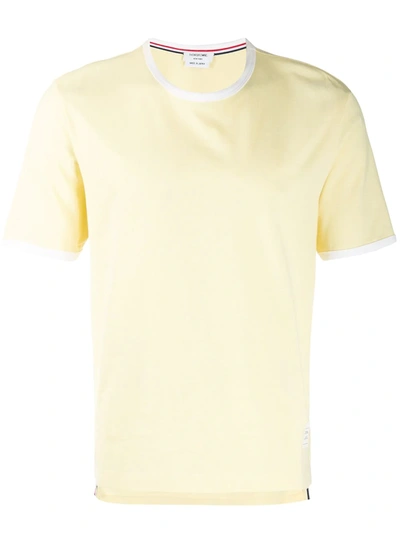 Thom Browne Jersey Ringer T-shirt In Yellow