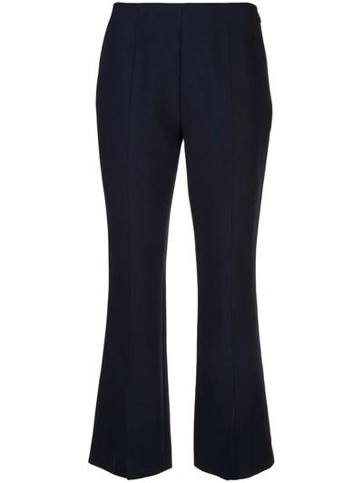 Cinq À Sept Kym Split-hem Cropped Trousers In Blue