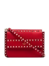 Valentino Garavani Small Rockstud Shoulder Bag In Red