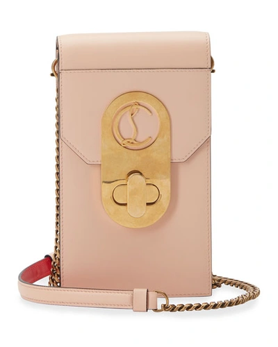 Christian Louboutin Elisa Leather Phone Pouch Case In Blush
