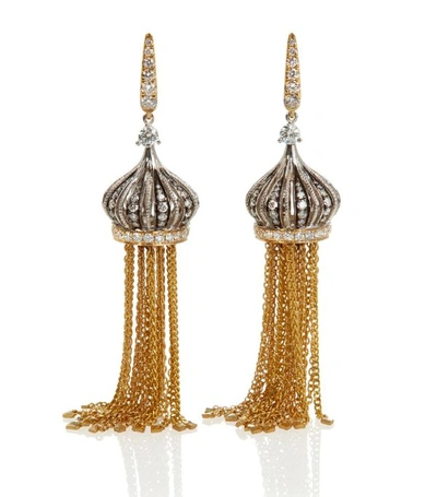 Annoushka 18ct Gold Touch Wood Diamond And Ebony Tassel Drop Earrings