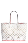 Christian Louboutin Cabata Loubinthesky Red Sole Tote Bag In Snow-nudes/ Snow