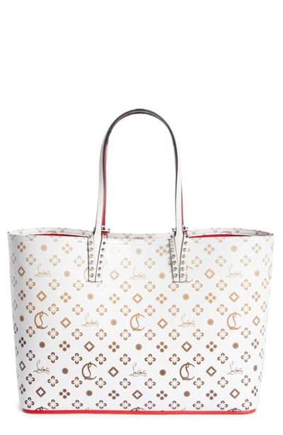 Christian Louboutin Cabata Loubinthesky Red Sole Tote Bag In Snow-nudes/ Snow